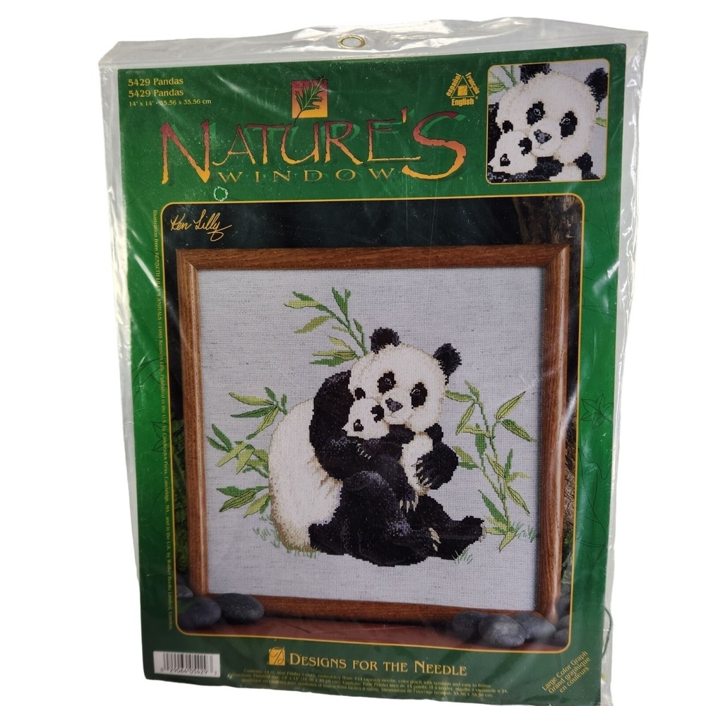 Pandas Mother and Cub Counted Cross Stitch Kit Designs For The Needle Sealed New